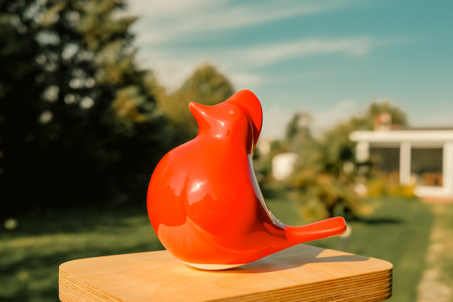 ceramic cardinal bird outdoor