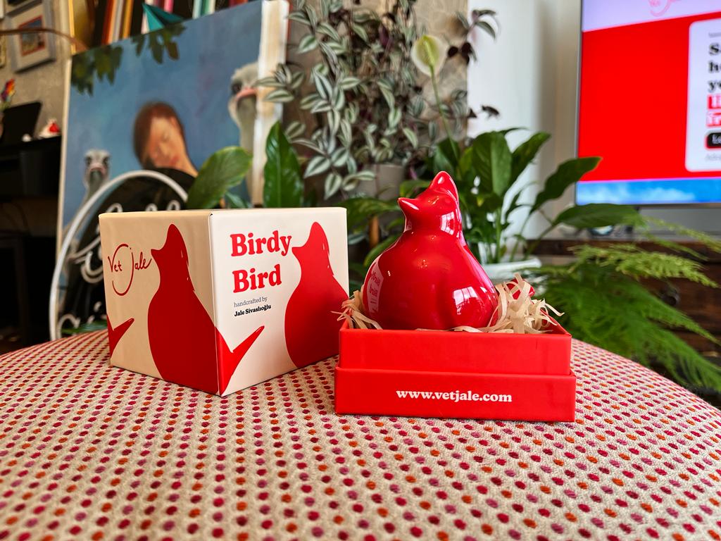 ceramic cardinal bird packaging