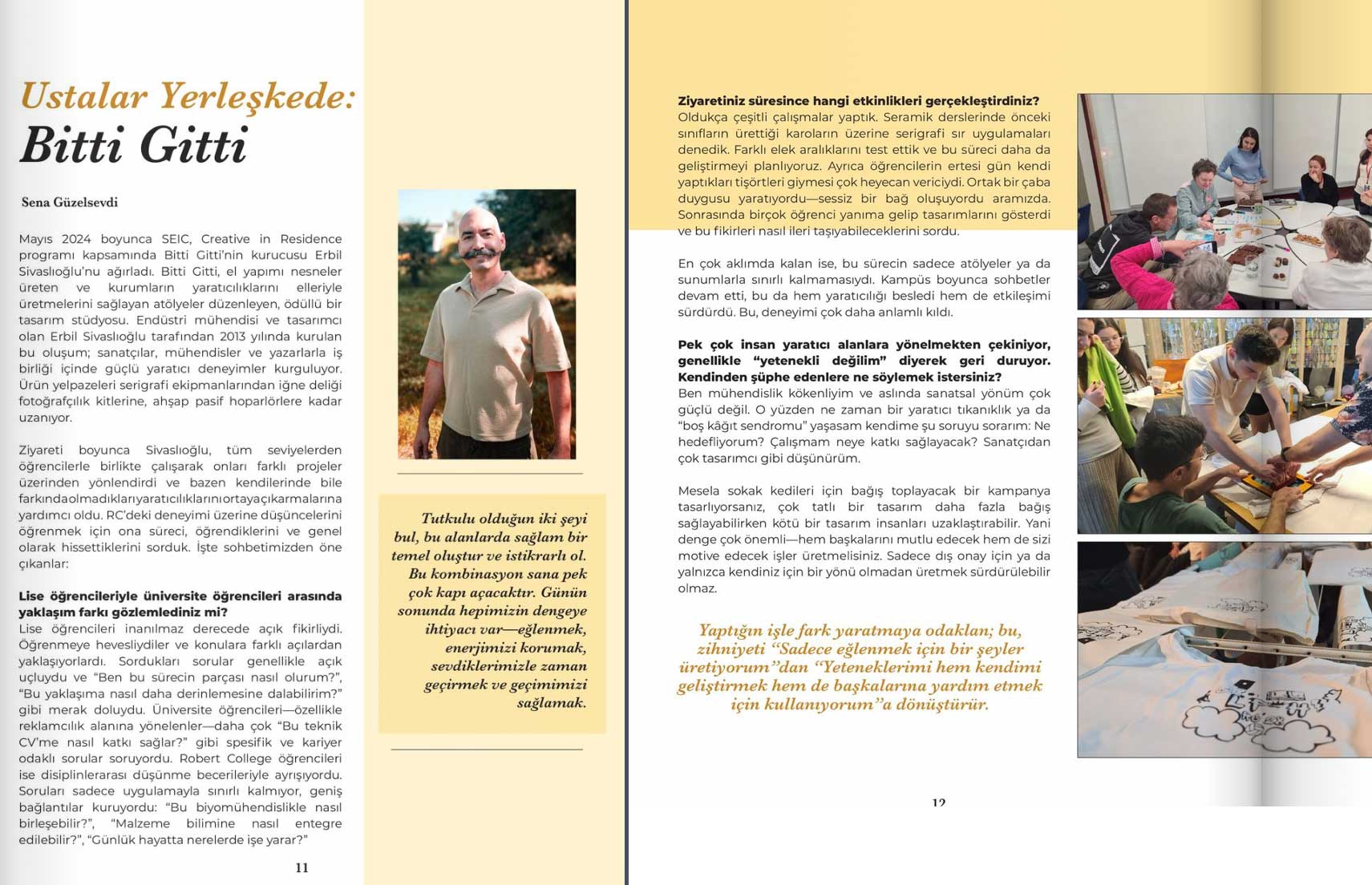 erbil sivaslioglu artist in residence program in Robert College